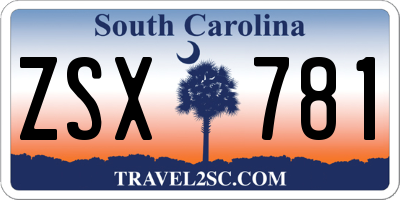 SC license plate ZSX781