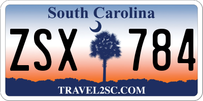 SC license plate ZSX784