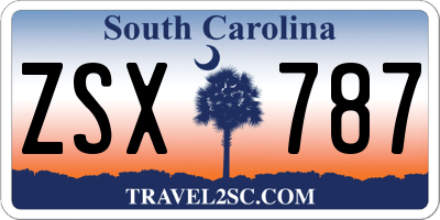 SC license plate ZSX787