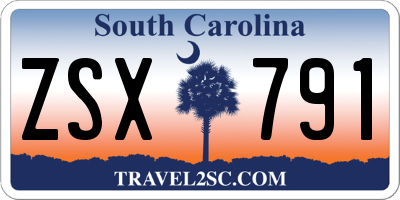 SC license plate ZSX791