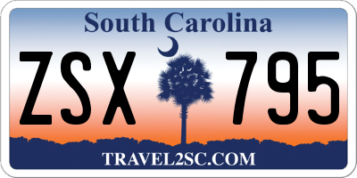 SC license plate ZSX795