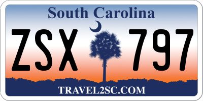 SC license plate ZSX797
