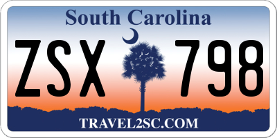 SC license plate ZSX798