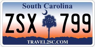 SC license plate ZSX799