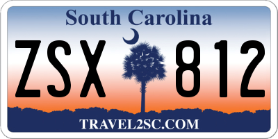 SC license plate ZSX812