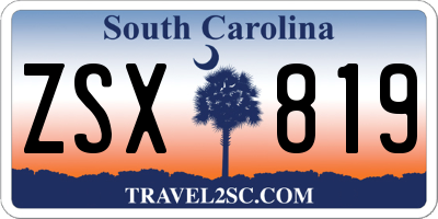 SC license plate ZSX819