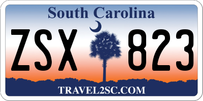 SC license plate ZSX823