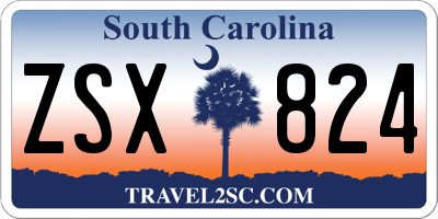 SC license plate ZSX824