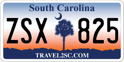 SC license plate ZSX825