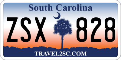 SC license plate ZSX828