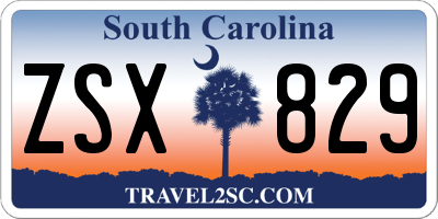 SC license plate ZSX829