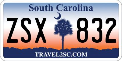 SC license plate ZSX832
