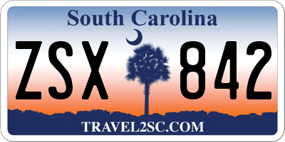 SC license plate ZSX842