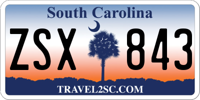 SC license plate ZSX843