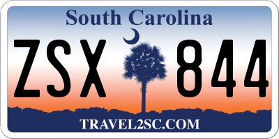 SC license plate ZSX844