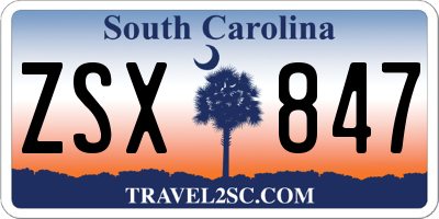 SC license plate ZSX847