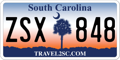 SC license plate ZSX848