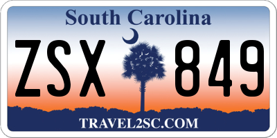 SC license plate ZSX849