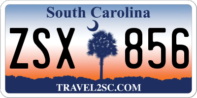 SC license plate ZSX856