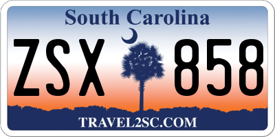 SC license plate ZSX858