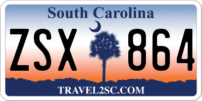 SC license plate ZSX864