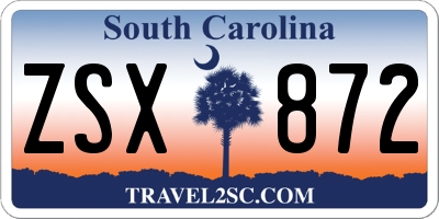 SC license plate ZSX872