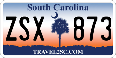 SC license plate ZSX873