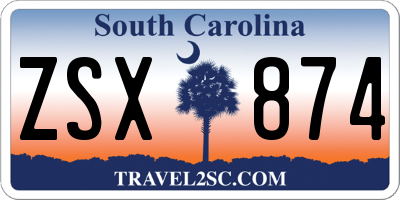 SC license plate ZSX874