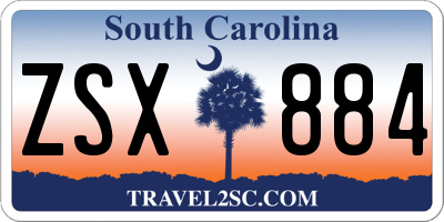 SC license plate ZSX884