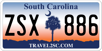 SC license plate ZSX886