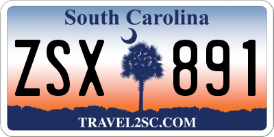 SC license plate ZSX891