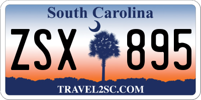 SC license plate ZSX895