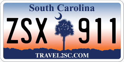 SC license plate ZSX911