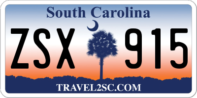 SC license plate ZSX915