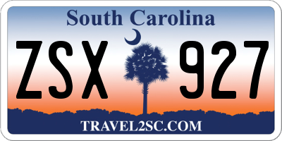 SC license plate ZSX927