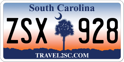 SC license plate ZSX928