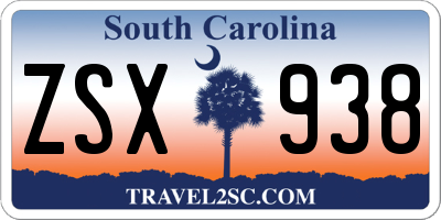 SC license plate ZSX938