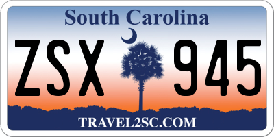 SC license plate ZSX945