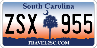 SC license plate ZSX955