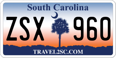 SC license plate ZSX960