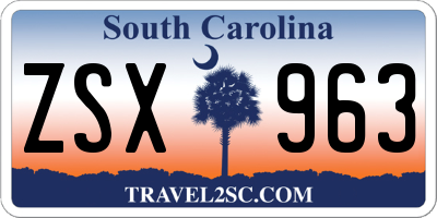 SC license plate ZSX963