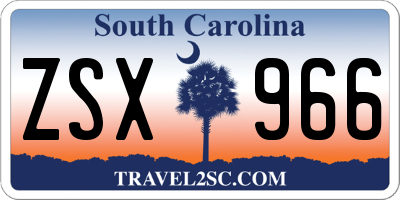 SC license plate ZSX966
