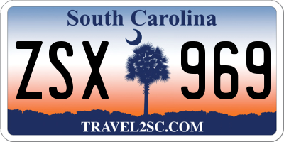 SC license plate ZSX969