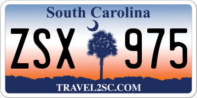 SC license plate ZSX975