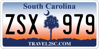 SC license plate ZSX979