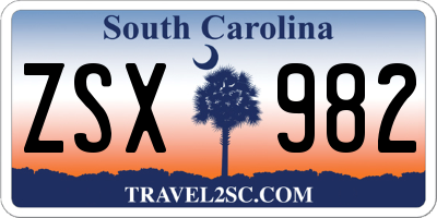 SC license plate ZSX982