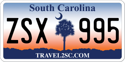 SC license plate ZSX995