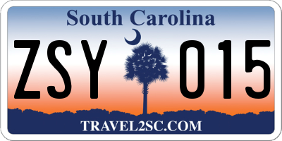 SC license plate ZSY015