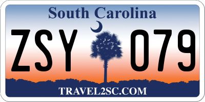 SC license plate ZSY079