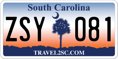SC license plate ZSY081